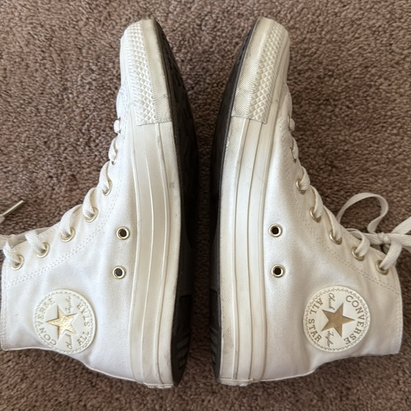 Converse Chuck Taylor All Star Off-White High Top Sneakers Size 7 - Picture 10 of 14